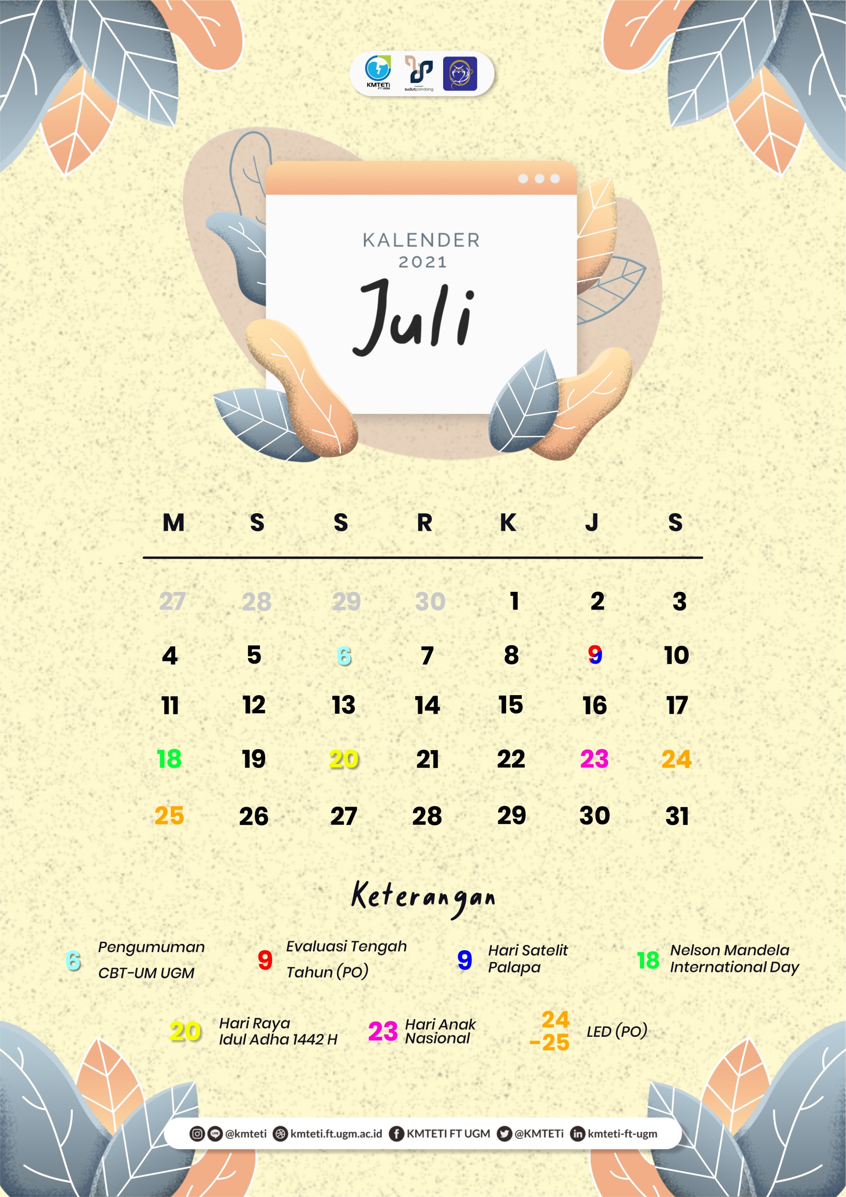 Kalender Juli 2021